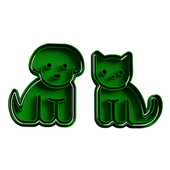 cat-and-dog-cookie-cutter-cutting-file-stl.png STL file dog and cat cookie cutter cuting stamp - x2・3D print model to download, Argen3D