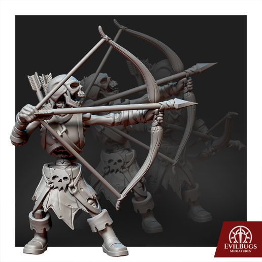 💀 Legion of Bones ( 5 skeletons, 15 Poses ) 28mm/32mm/54mm・ 3D File for ...