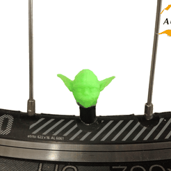 bike yoda.png STL file Yoda Bicycle Tyre Caps Bike Car Van Truck Valve Wheel Star Wars・3D printing template to download