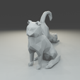2.png Low polygon Scottish fold cat 3D print model  in two poses