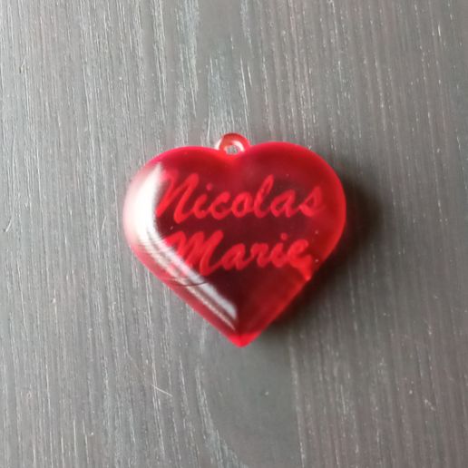 Valentine's day heart : Nicolas & Marie 3D model