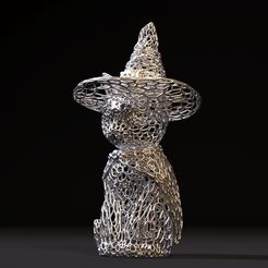 10009.jpg 3D-Datei Katze im Hut・3D-druckbares Modell zum herunterladen