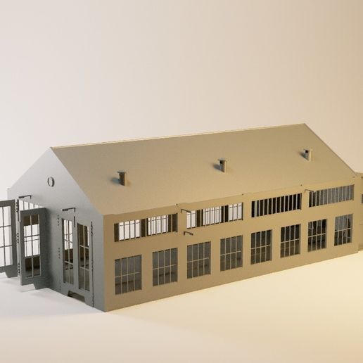 Modern N locomotive workshop - 3D model önizlemesi