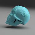 mexican-sugar-skull-3d-model-stl (7).jpg Commercial License Mexican Sugar Skull 3D model