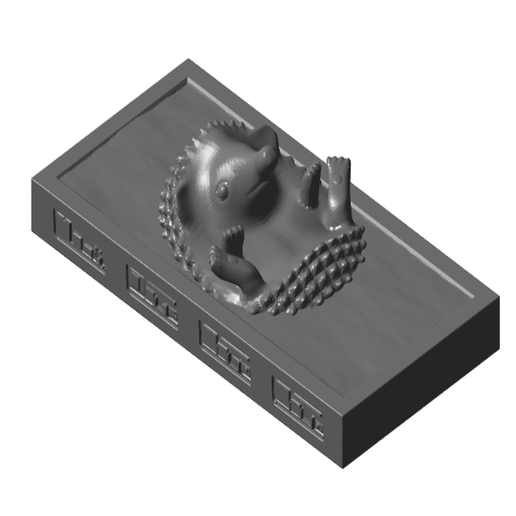 Carbonite Encased HedgeHog w/ Optional Control Panels and 2 Stands - 3D model önizlemesi