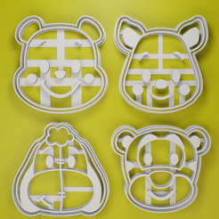 render_001.png STL file WINNIE POOH AND BABY FRIENDS - 04 COOKIE CUTTERS・3D printable model to download