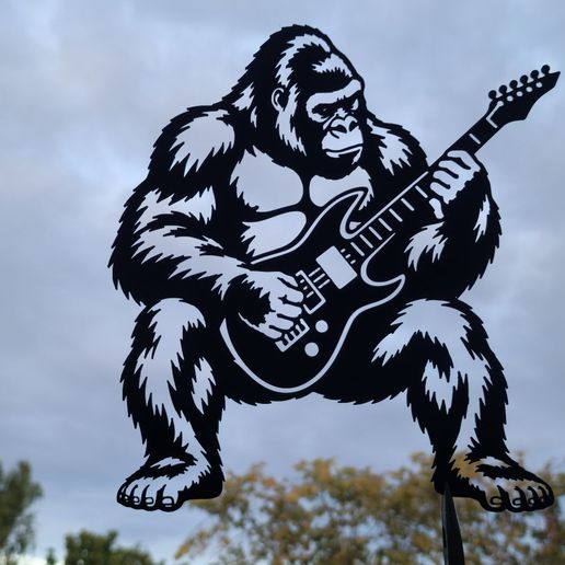 Gorilla Playing Electric Guitar Wall Art