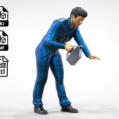 Mechanic4.1e.jpg Archivo STL N5 Mecánico agachado vertiendo aceite・Modelo de impresión 3D para descargar