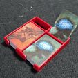 20220331_074807_2a.jpg Board Game Small Card Tray (small, discard, dual) with Clip (Mansions of Madness sized cards)