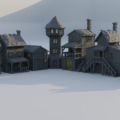 Winter-Forest-Village-1.jpg 3D file Winter Forest Village 28 MM Tabletop Terrain・Model to download and 3D print