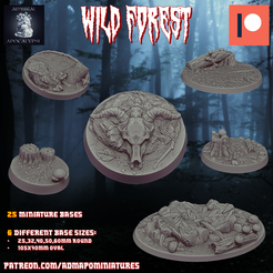 novemberpatreon105.png Wild Forest Set (25 Pre-supported miniature bases +2 bonus model)