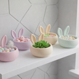 2.png Пасхальный кролик ухо горшок STL - Пасхальный кролик конфеты чаша | весна декор стола | суккулент растения держатель | домашний декор STL файл