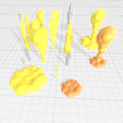 Action Figure explosion flame Effect part3-w-missle2.png -AFEF03- Action Figure explosion flame effect 03 with missile smoke 3D print Files
