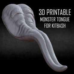 TONGUE_02-CULTS3D.jpg 3D PRINTABLE MONSTER TONGUE FOR KITBASH - LONG