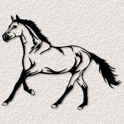 project_20230603_1735029-01.png Fichier STL art mural cheval mustang décoration murale cheval réaliste 2d art・Modèle pour imprimante 3D à télécharger