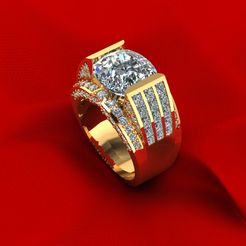 34442.jpg STL file Man Diamond Wedding Ring R210・3D print object to download
