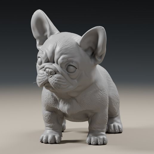 French Bulldog Puppy (Frenchie) | 3D Printable Dog Breed | Clean STL