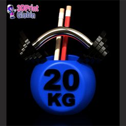 MANCUERNA-RUSA-1.jpg STL file RUSSIAN DUMBBELL PENCIL HOLDER・3D printer design to download