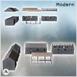 2.jpg Set of four cinder block buildings with a roofed canopy (12) - Modern WW2 WW1 World War Diaroma Wargaming RPG Mini Hobby