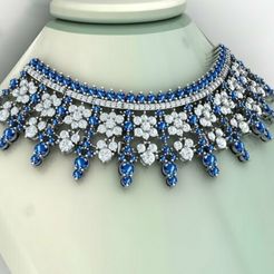 BLUE.jpg Файл STL Комплект из ожерелья и серег NACKLACE 3D печать 3D печать модели・Модель для загрузки и 3D печати