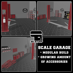 Scale-Garage-1.png Fichier STL [WIP] 1:10 RC - Garage à échelle modulaire + Intérieur・Modèle à télécharger et à imprimer en 3D