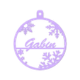 Gabin.stl Christmas bauble 2d Gabin