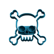 skull-bone-cookie-cutter-cortador-calavera-galletitas-stl.png skull with bone cookie cutter stamp