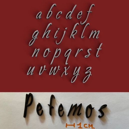 PETEMOSS lowercase 3D letters STL file 3D model