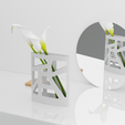 6_Blanc_BL2.png 3D Modern Geometric Vase - Minimalist Elegance and Artistic Audacity