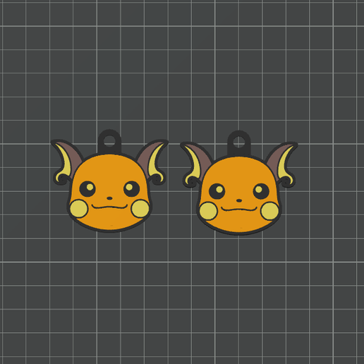 🐉 Raichu Pokemon Keychains x 2 (One and Mirror Sided versions) Pokemon ...