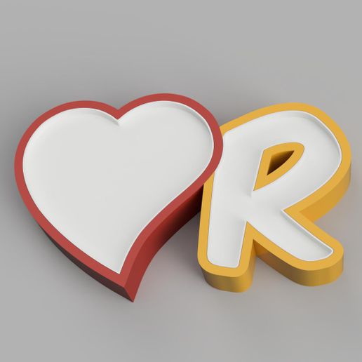 NAMELED HEART R - LED LAMP WITH NAME 3D model