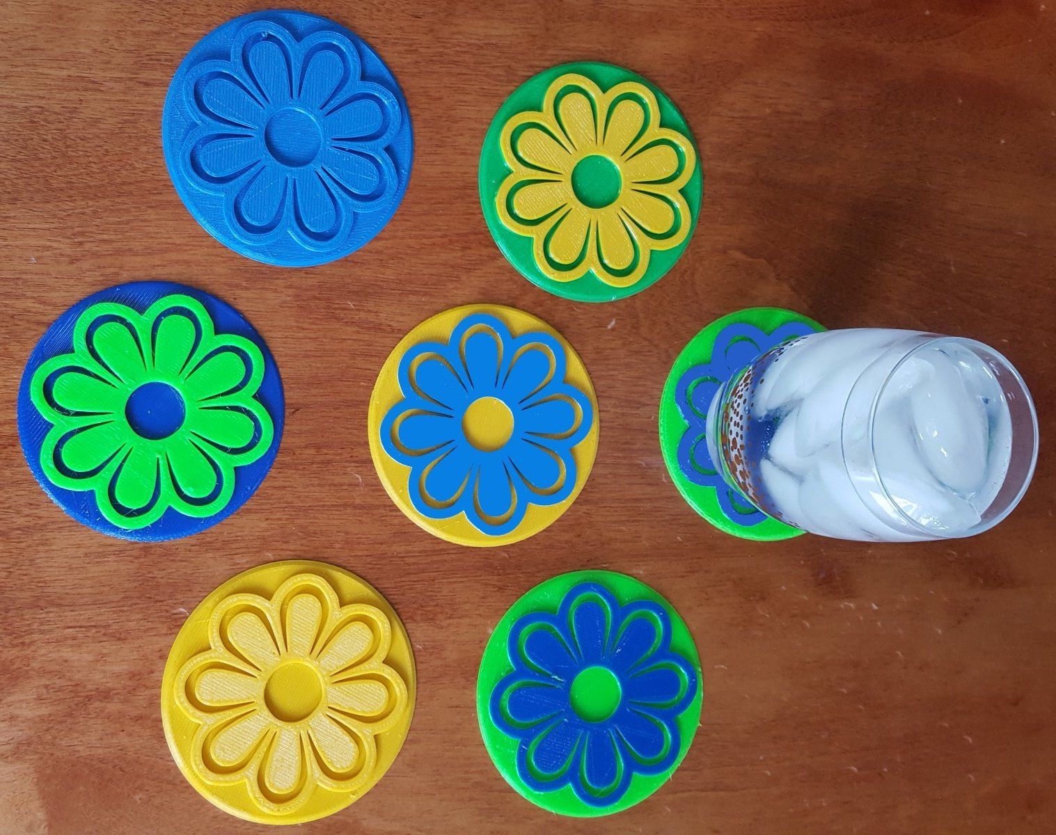 flower coasters.jpg Download free STL file Flower Coasters for Mother's Day • 3D printer design, barb_3dprintny