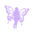 Fairy1.stl Fairy Silhouette STL & SVG Butterfly Wings Fantasy Wall Art 2D