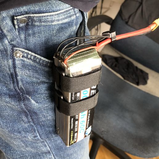 Simple LiPo battery pack belt clip (RC, FPV etc) - 3D model önizlemesi