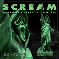 Scream_Liberty_Promo.jpg Fichier STL CRI - CONCEPT DE LA STATUE DE LA LIBERTÉ・Design pour impression 3D à télécharger, SCR33M3R