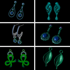 Untitled-1-Recovered.png Fichier 3D Bijoux Boucle d'oreille Diamant 3dm STL Imprimer 3D Boucle d'oreille Femme Modèle・Objet imprimable en 3D à télécharger