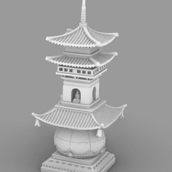 4.png ancient chinese tower, japan, 3D printed tower model