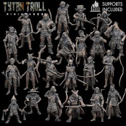 DnD-Heroes-Rangers.jpg 3D file DnD Heroes - Rangers Bundle [Pre-Supported]・3D printable design to download