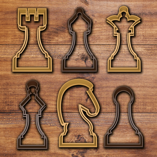todo.png STL file Chess Cookie cutter set・Model to download and 3D print, davidruizo