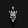 Screenshot-2023-07-06-164544.jpg Skull with crown pendant 3D print model