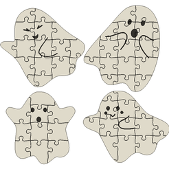 4PIECCE.png Fichier STL Puzzles fantômes (pack de 4) - imprimer en place・Design imprimable en 3D à télécharger
