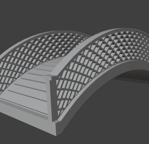 LowPoly Cross-hatch lattice Bridge.