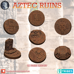 Aztecruins-4.png STL file Aztec Ruins 7x32mm Base Set (Pre-supported)・3D printing template to download