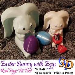 Easter-Bunny-IMG.png STL file Easter Bunny Rabbit with Egg that Opens or Fits Real Eggs・3D printable model to download
