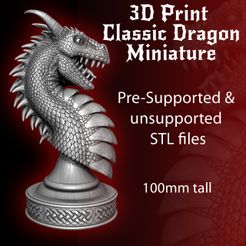 Classic-Dragon-POS-Image_Cults.jpg Fichier 3D Buste de dragon classique・Design imprimable en 3D à télécharger, DanielRanger