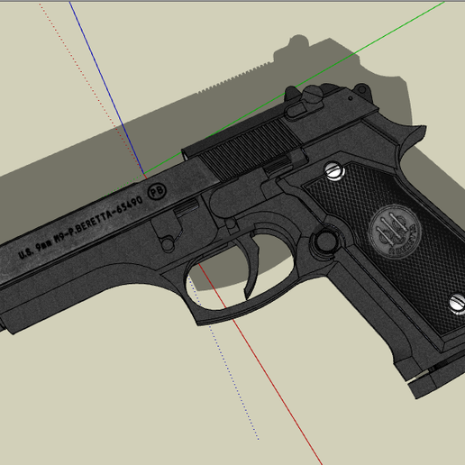 Actual size gun 3D model