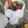 Tazón y Tapa Calavera Ouija. Bombonera de Halloween, decoración