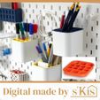 Frontbild-SK-0001-B-STL.jpg SKADIS container insert for the IKEA metal container with 14 compartments as STL file