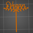 vegan.png Archivo STL Topper Vegano・Modelo para descargar y imprimir en 3D
