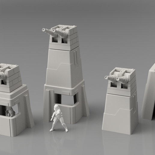 Towers-v7.png Download STL file Turret Towers - Figurines not included • Object to 3D print, The3Dprinting